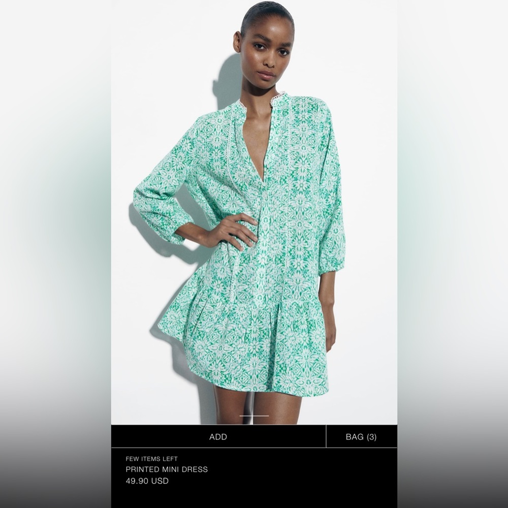 ZARA Printed mini dress Size S